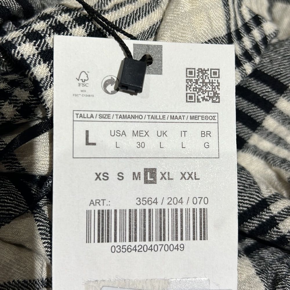 ZARA Women | Black & Cream | PLAID DRESS - Picture 7 of 9